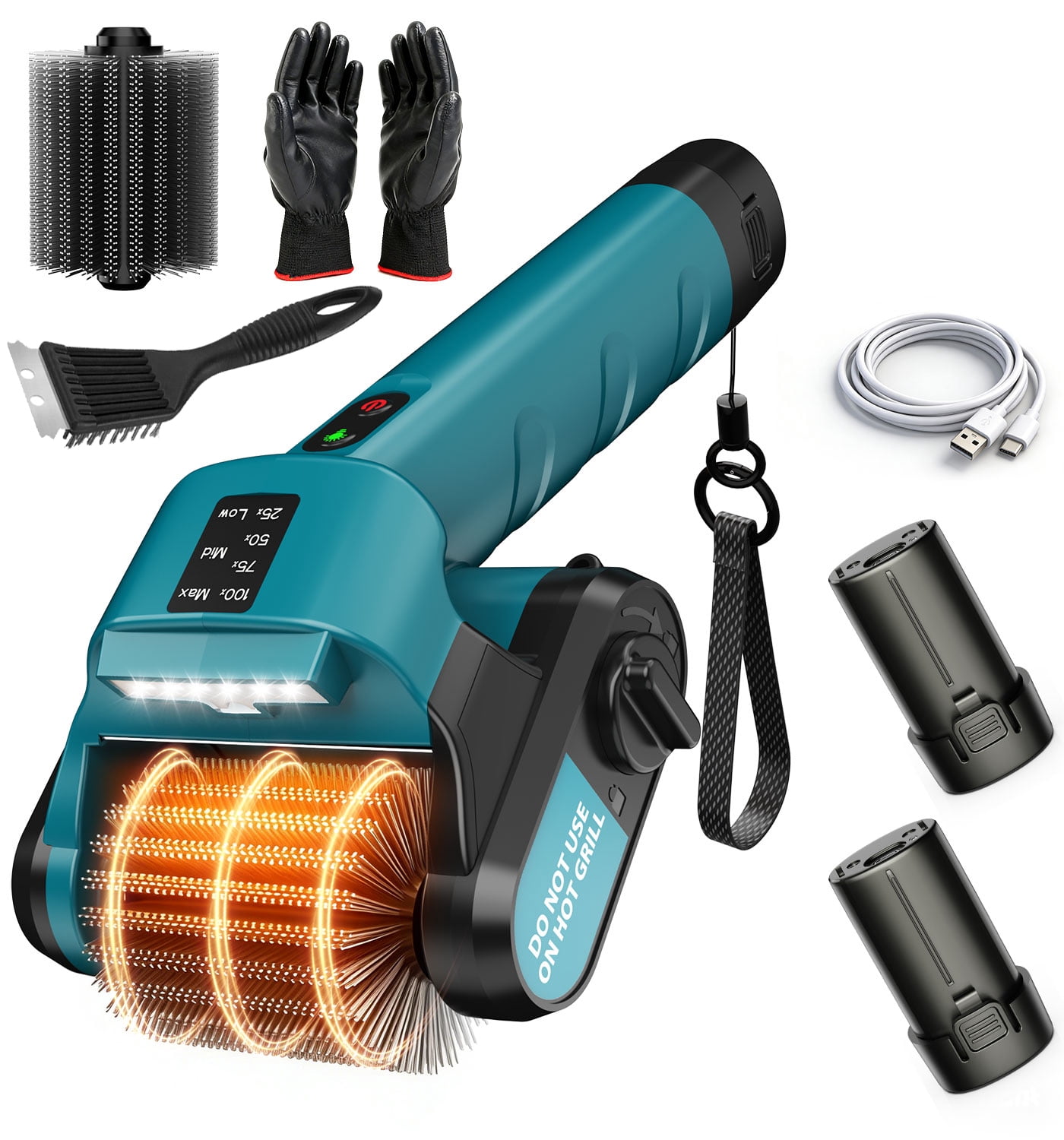 Tanbaby Electric Grill Brush, Cordless Grill Cleaner with 304 Stainless  Steel, Up to 300-Min Runtime, 3-Speed Settings, Outdoor Grill Cleaning Tool  for Home, Patio, Camping