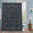 thumbnail image 1 of Dense Floral Fields Shower Curtain with Hooks, Rustic Navy Blue Blossom Vines Floral Borders Water Repellent Shower Curtains for Bathroom Decor Sturdy Shower Curtain, Machine Washable 48x72 Inch, 1 of 9