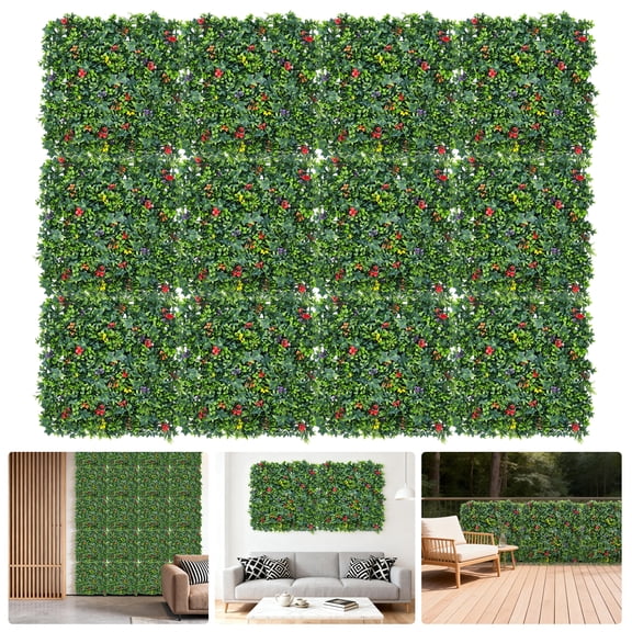 Dense Foliage Privacy - Artificial Greenery Wall Panel - Lifelike Faux Grass, Easy Install, Indoor/Outdoor Decor - Hedge Wall for Balcony, Garden, Fence