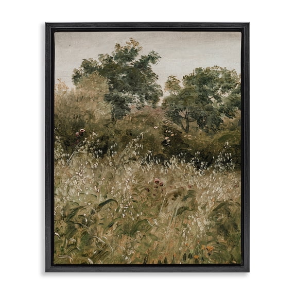 Stupell Industries Transitional Dense Forest Thicket Black Floating Frame Canvas Art, 17 x 21, by Lettered and Lined