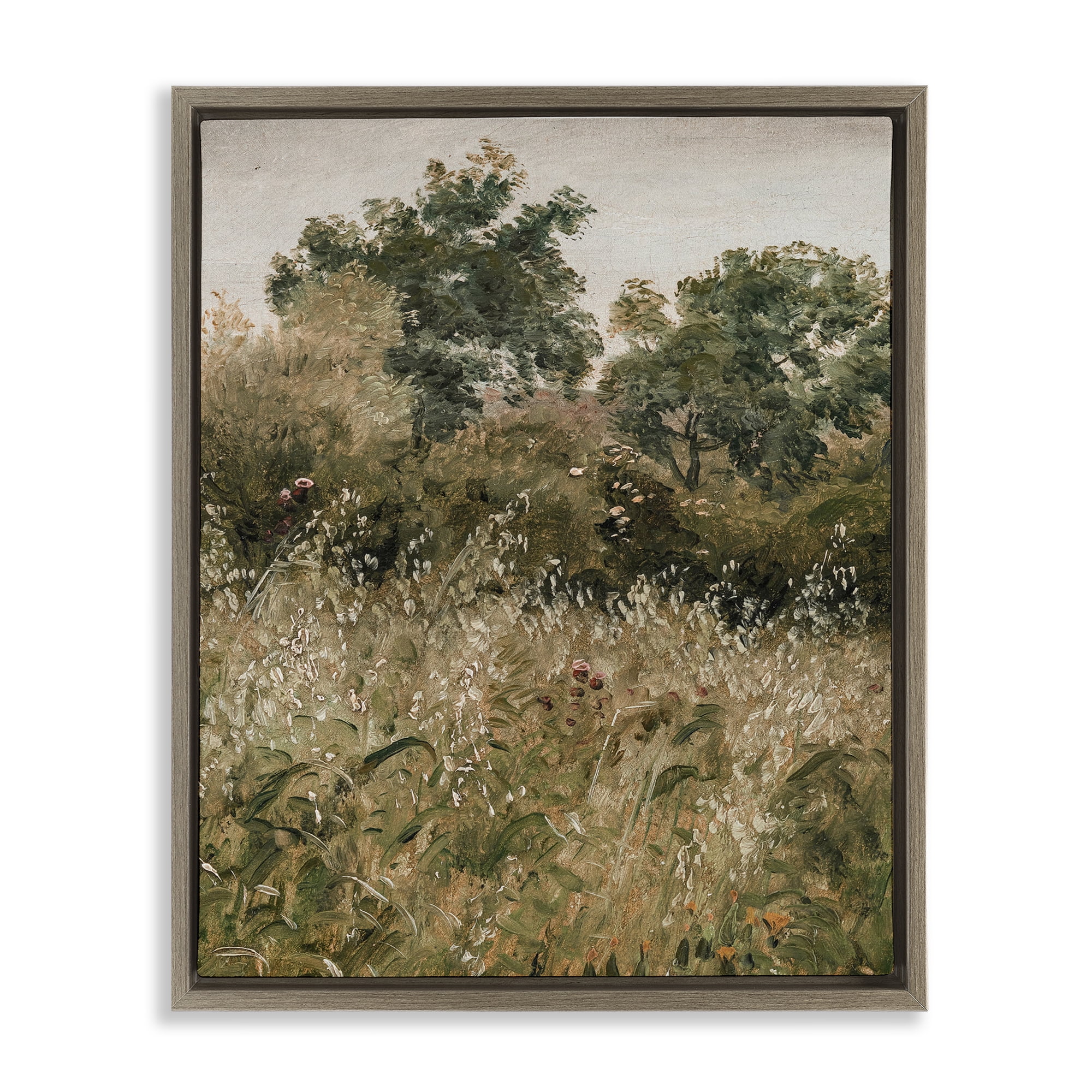 Dense Forest Thicket Brown Framed Floater Canvas Wall Art, design by Lettered and Lined