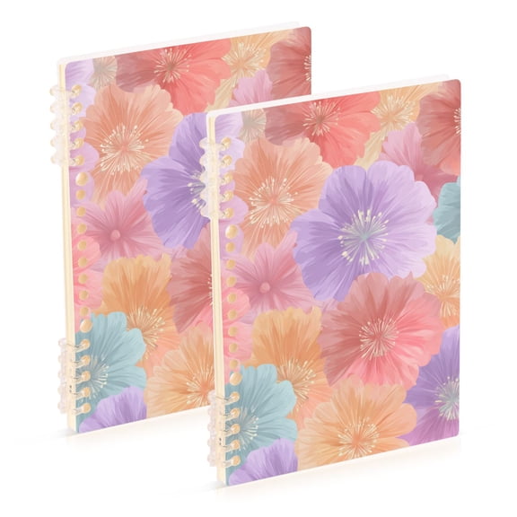 Dense Pastel Flower Petals Notebook Detachable Coil Notebook Diary Plan Book A5 Size 60 Pages 1 Pack