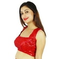 thumbnail image 1 of Dense Sequins Bollywood Choli Ready-Made Women Wear Red Blouse Crop-Top Ethnic, 1 of 3