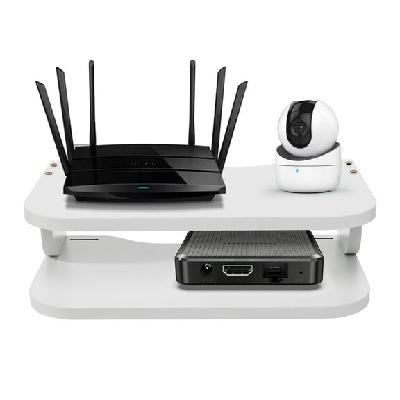 Density Board Set-up Box Shelf 5.51 lbs Load-bearing Capacity Floating Shelf Floating Shelf for TV Components Router Set-top Box Plug Board Remote Control Wall Mount Tabletop Type