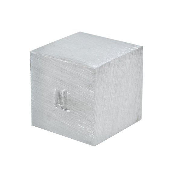 Density Cube, Aluminum (Al) with Element Stamp - 0.8 Inch (20mm) Sides - For Density Investigation, Specific Gravity & Specific Heat Activities - Eisco Labs