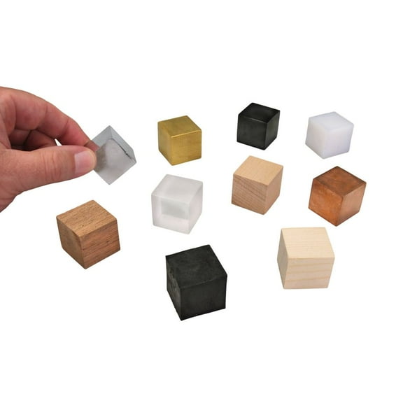 Density Cube Set, 1" Cubes Of 10 Materials
