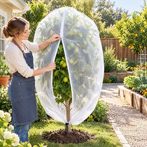 Density Plant Protection Cover, Thickened Garden Netting Bag with Zipper and Drawstring, Insect and Bird Barrier for Fruit Trees and Vegetable Plants for Backyard Garden and Vegetable Plot Use