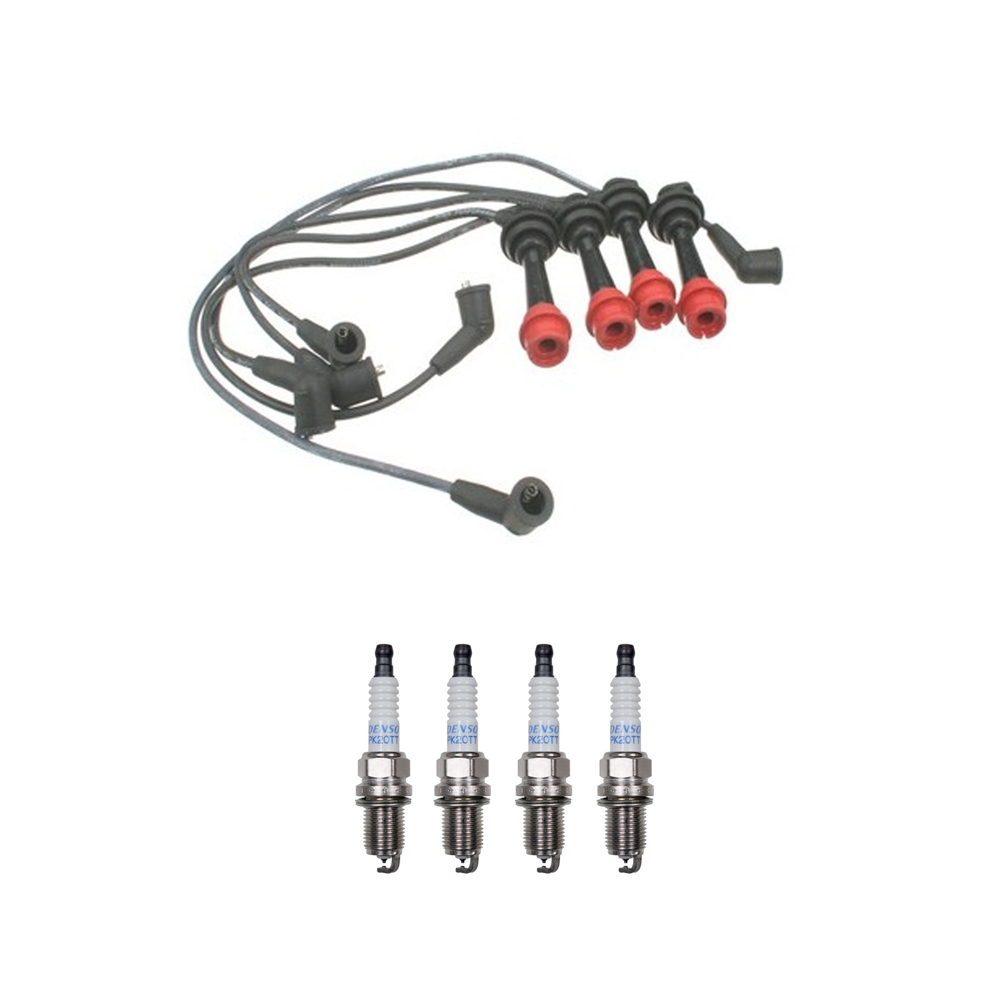 Denso Wire Set 5mm & 4 Platinum TT Spark Plugs 0.04 Kit For Toyota