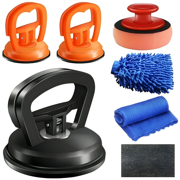 Car Dent Suction) Cup Large And Small Car Dent Sucker 3 Pcs Set Car Dent Repair Mini Suction Cup Dent Puller Car Dent Suction Cup Mini In Gold, Orange And Plastic - Foto 3