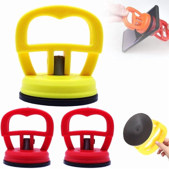 Dent Puller Suction Cup Kit, 3pc for Car Dent Repairone large yellow one, and two small red ones
