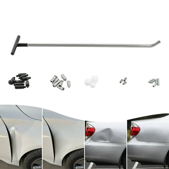Dent Removal Kit, 19 Tools with Electroplated Mn Steel Rods, Comfortable PVC Handle for Quick and Easy Car Dent Fixing