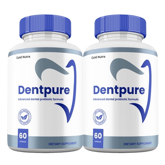 DentPure Capsules, Official Dent Pure Pills for Gums and Teeth, Oral Health Supplement Premium All Natural Support, 60 Capsules per Bottle (2 Pack)