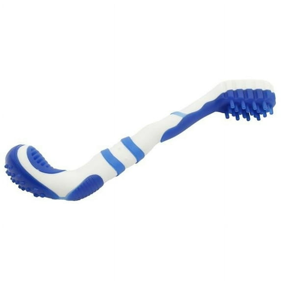 Denta-Brush TPR Durable Tooth Brush & Dog Toy, Blue - One Size
