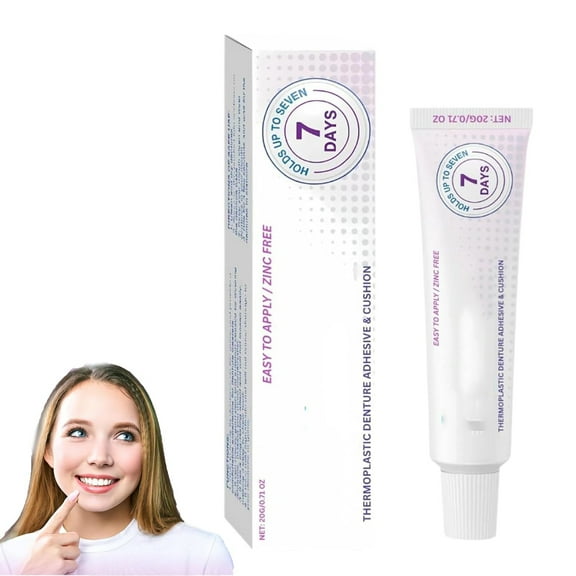 Dental Adhesive,  Denture Fixative, Thermoplastic Denture Adhesive, Strong Hold Cream for Daily Women Men Adults