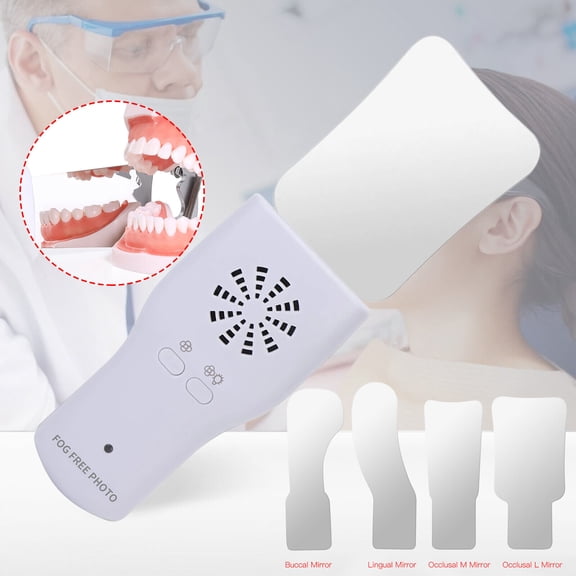Dental Anti-Fog Occlusal Mirror Fog Free LED Light Intra Oral Photo Reflector Imaging Mirror Obervation
