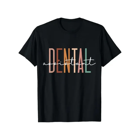 Dental Assistant Dental Hygienist Dentist Appreciation T-Shirt, Suitable for All Men And Women Outdoor Short-Sleeved T-Shirts in All Seasons, Ready to Wear 100% Cotton, S-XXXL
