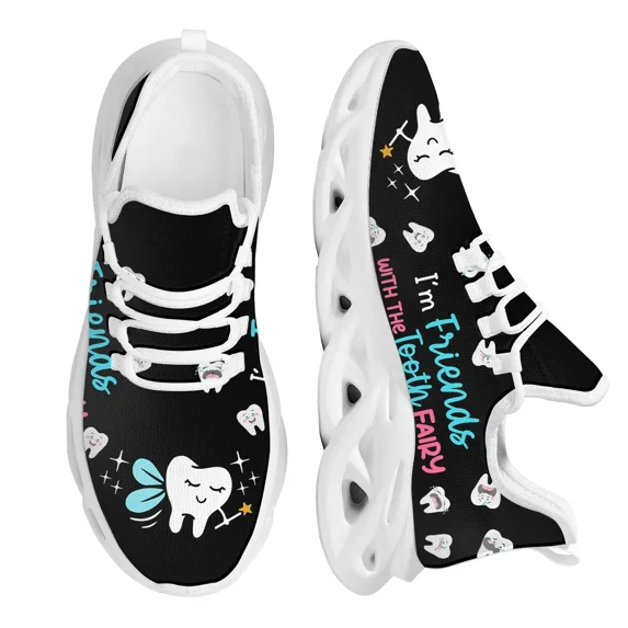 Dental Assistant Sneakers Women's Running Shoes Lightweight Lace-up Platform Shoes for Female Non-Slip Jogging 2024