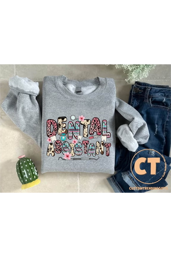 Dental Assistant Sweatshirt, Western Future Dentist Sweatshirt Gift, Dental Student Sweater,New Assistant Gift, Dentistry Graduation Clothes TSHIRT All Size S-5XL
