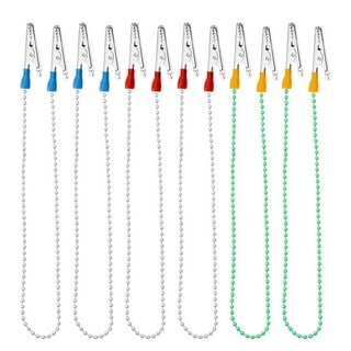 10 Pack Metal Chain Bib Clip Holders for Dental Bibs - Lanyard with Ball  Chains & Clamps to Hold Napkin, Covers, Mask for Dentist Clinic, Elderly  Care
