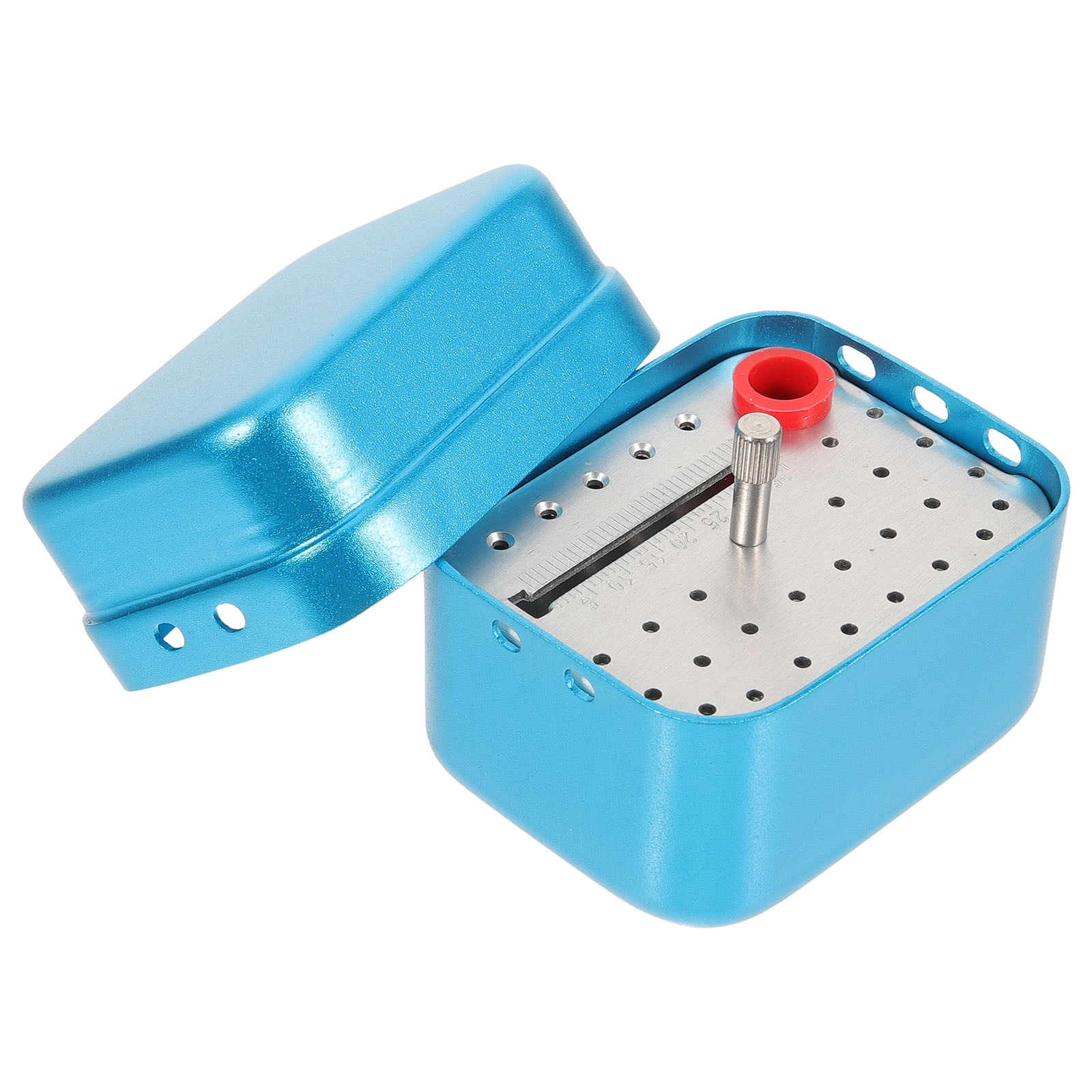 Dental Burs Box Organizer Holes Metal Burs Case Dental Needle Holder