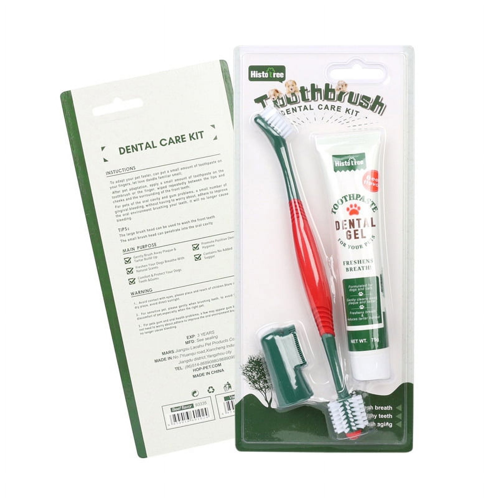 Dental Care Kit for Dogs, Enzymatic Toothpaste and Toothbrushes, Beef