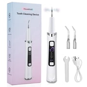 Dental Cleaning Kit for Adults, Electric Tooth Polisher with 5 Replaceable Heads, 360° Rotation & LED Light, Type-C Charging for Remove Stains