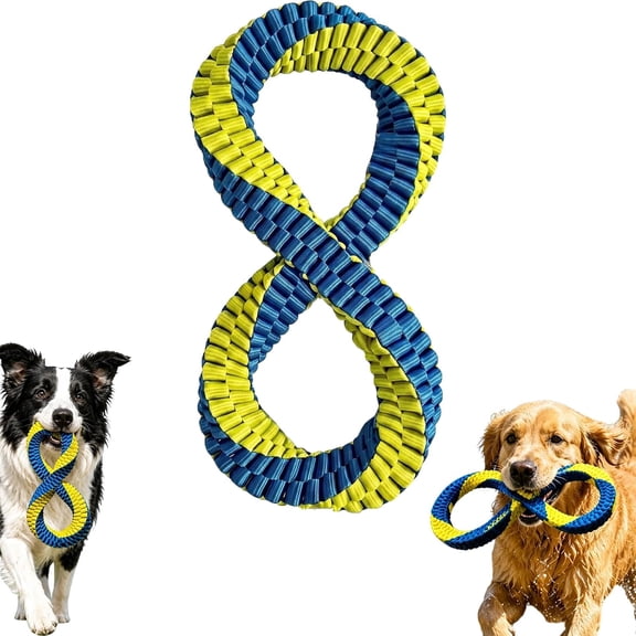 Dental Cleaning Tug Toy for Dogs, Washable Figure-8 Double-Loop Design,Interactive Bungee Dog TugToy,DogDentalCleaning Tug Toy for Puppy Teething, Training, Tugging and Fetch(S)