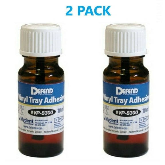 Dental Defend VPS Vinyl Tray Adhesive 10 ml VP-8300 - 2 PACK Exp 2022 or Better