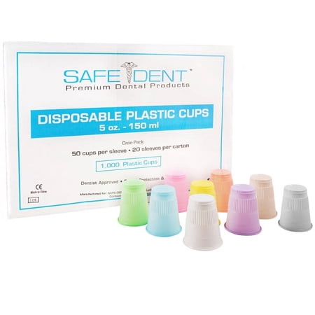 Dental Disposable Plastic, 5 oz. cups, 1000/Case, WHITE Color