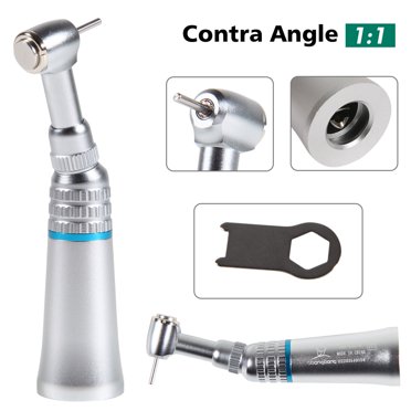AZDENT Dental Low Speed Contra Angle Handpiece - Push Button, Fits E-Type Motor, 1:1