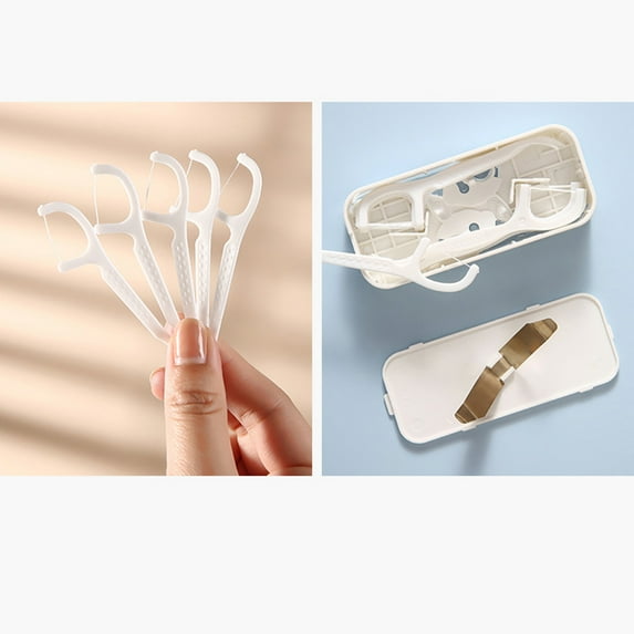 Dental Floss Pick Holder Recent Orders Mini Travel Floss Picks Storage Box (Capacity 12 Count ) Floss Dispenser