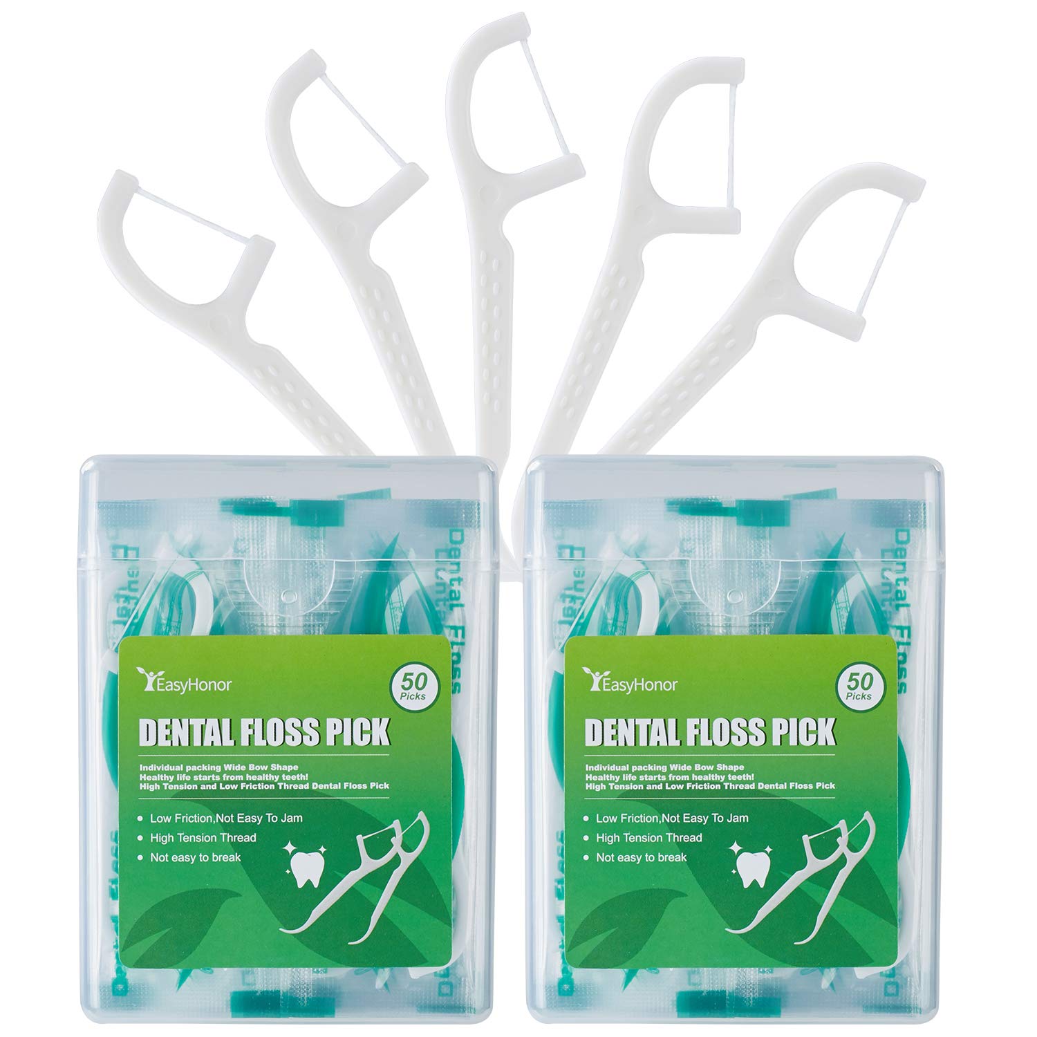 Dental Floss Picks, 2 MGF3 Travel Floss Cases,100 Counts,Each