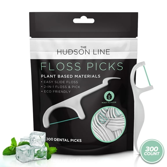 Dental Floss Picks 300 Count Plant Based Dental Floss Picks Eco Friendly Mint Flavor Tooth Floss