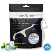 Dental Floss Picks 300 Count Plant Based Dental Floss Picks Eco Friendly Winter Mint Flavor Tooth Floss