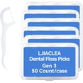 thumbnail image 1 of Dental Floss Picks with Built-in Toothpicks 300 Count White Non-Breakable Flossers Bulk 6 Travel Cases Family Pack for Deep Cleaning Plaque Removal and Gingiva Protection Gen 3, 1 of 4