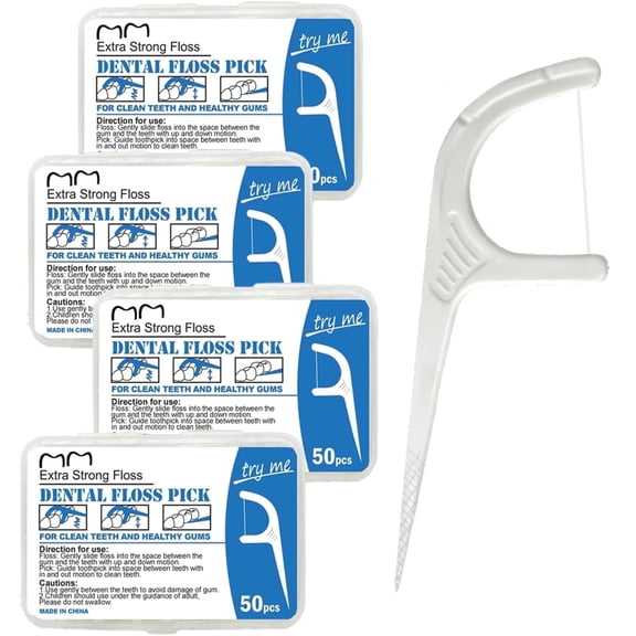 XIMUX  Dental Floss Picks with  4 Travel portable Cases, 200 Count