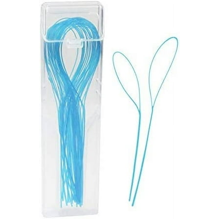 Dental Floss Threader Multifunctional, Nylon Loop Design for Your Teeth, Deep Clean Floss for Braces Bridges & Implants 50 Count (1Pack) Blue