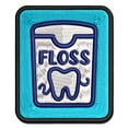 thumbnail image 1 of Dental Floss Tooth Dentist Applique Multi-Color Embroidered Hook & Loop Patch - 3.5 Inch Large, 1 of 5
