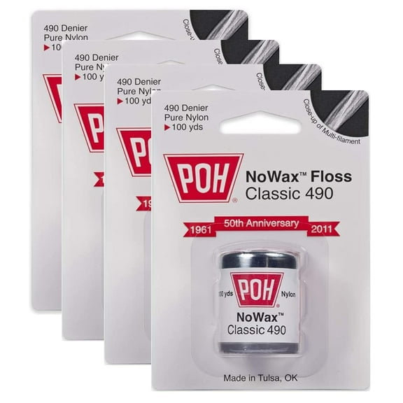 Dental Floss Unwaxed, 100 Yard- 4 Pack