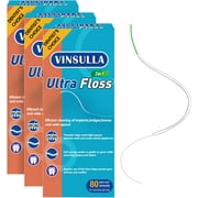 Dental Floss for Braces, Floss Threaders for Bridges and Implants 80 Pre-Cut Strands (Pack of 3)