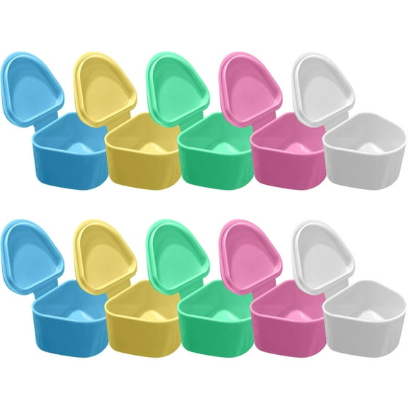 Dental Grade Trapezoid Denture Bath Case by VASTMED | Denture Cleaner Cup for Artificial Teeth & Aligners | Mouth Guard, Night Guard, Gum Shields, Retainer for Travel, Home Office
