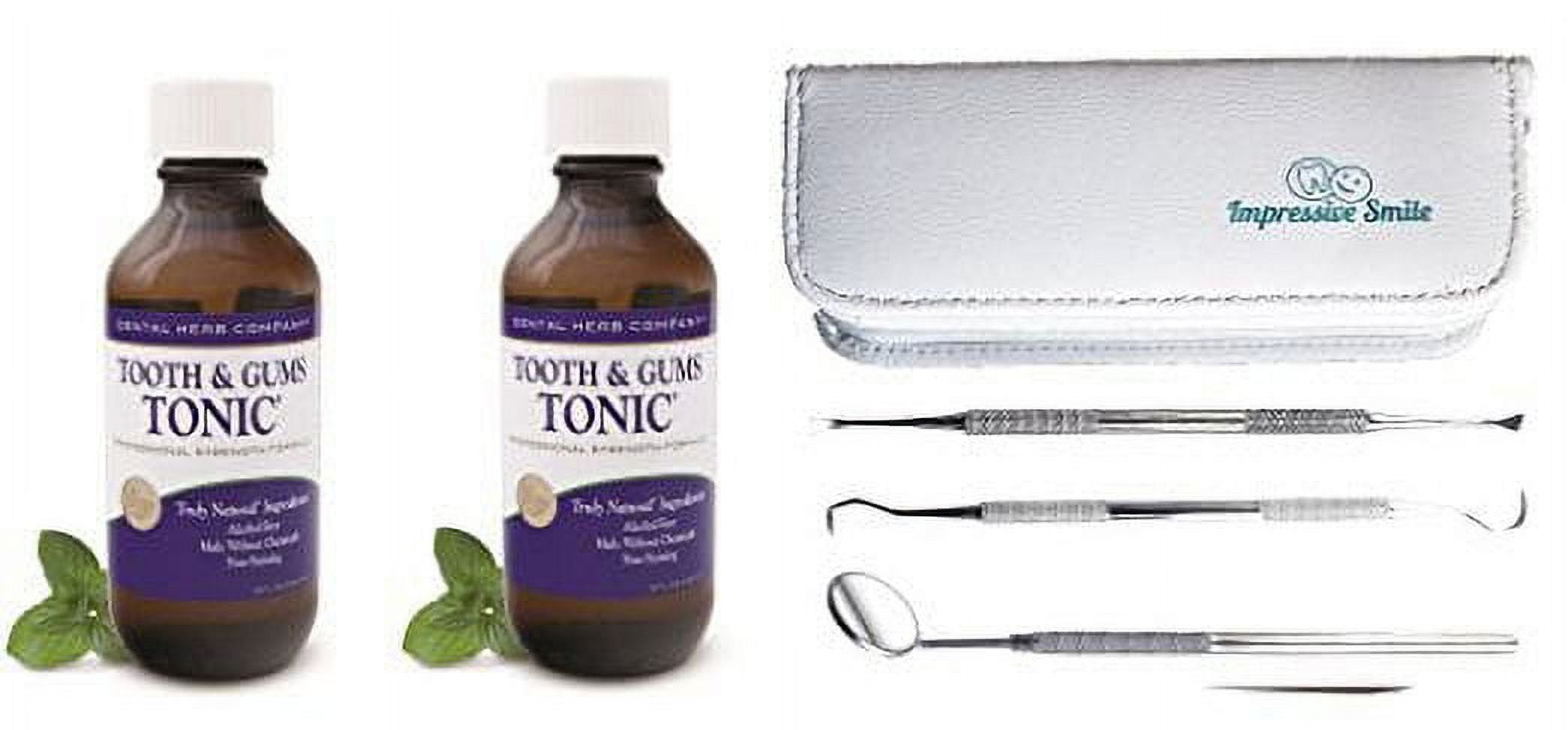 Dental Herb Company Tooth and Gums Tonic 18 Oz. Pack of 2 Bottles + 3
