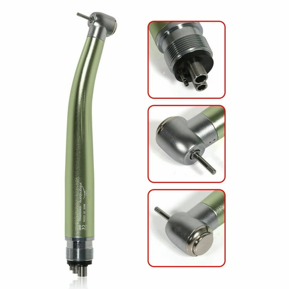 Dental High Speed Air Turbine Push Button Handpiece 4Hole Green