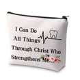 thumbnail image 1 of Dental Hygienist Gift Dental Assistant Gift Future Dentist Gift I Can Do All Things Through Christ Who Strengthens Me Cosmetic Bag DA Graduation Gift, 1 of 7