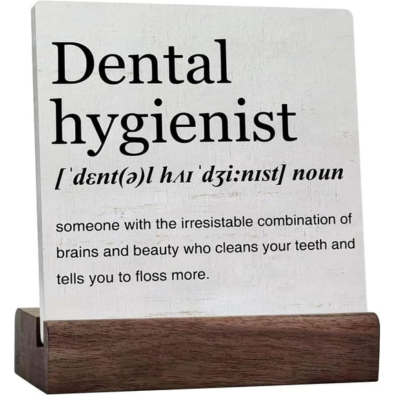 Dental Hygienist Gift Ideas Dental Hygienist Definition Art Ceramic Table Sign Dental Hygienist Minimalist Desk Decorative Wooden Sign Home Office Decor for Table Shelf