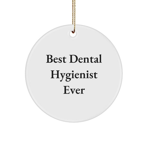 Dental Hygienist Gifts from Friends - Best Dental Hygienist Ever Circle Ornament for Christmas Unique Gifts