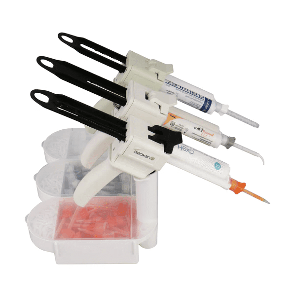 Dental Impression Gun & Tips Dispenser Organizer White Plastic with