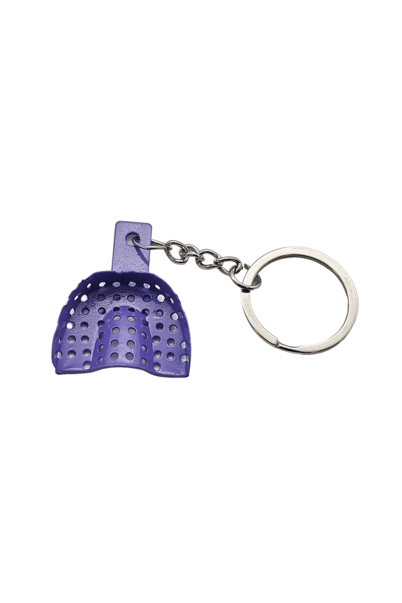 Dental Impression Tray Keychain Dentist Student Novelty Gift Stainless Steel Artman Instruments (Purple)
