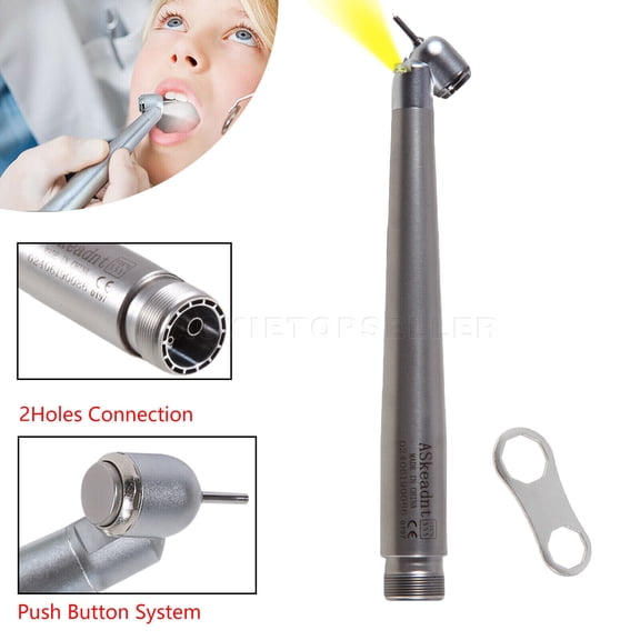 Dental LED E-generator 45° Degree High Speed Handpiece 2/4Holes Fit NSK Mango de alta velocidad de 45 ° del generador eléctrico