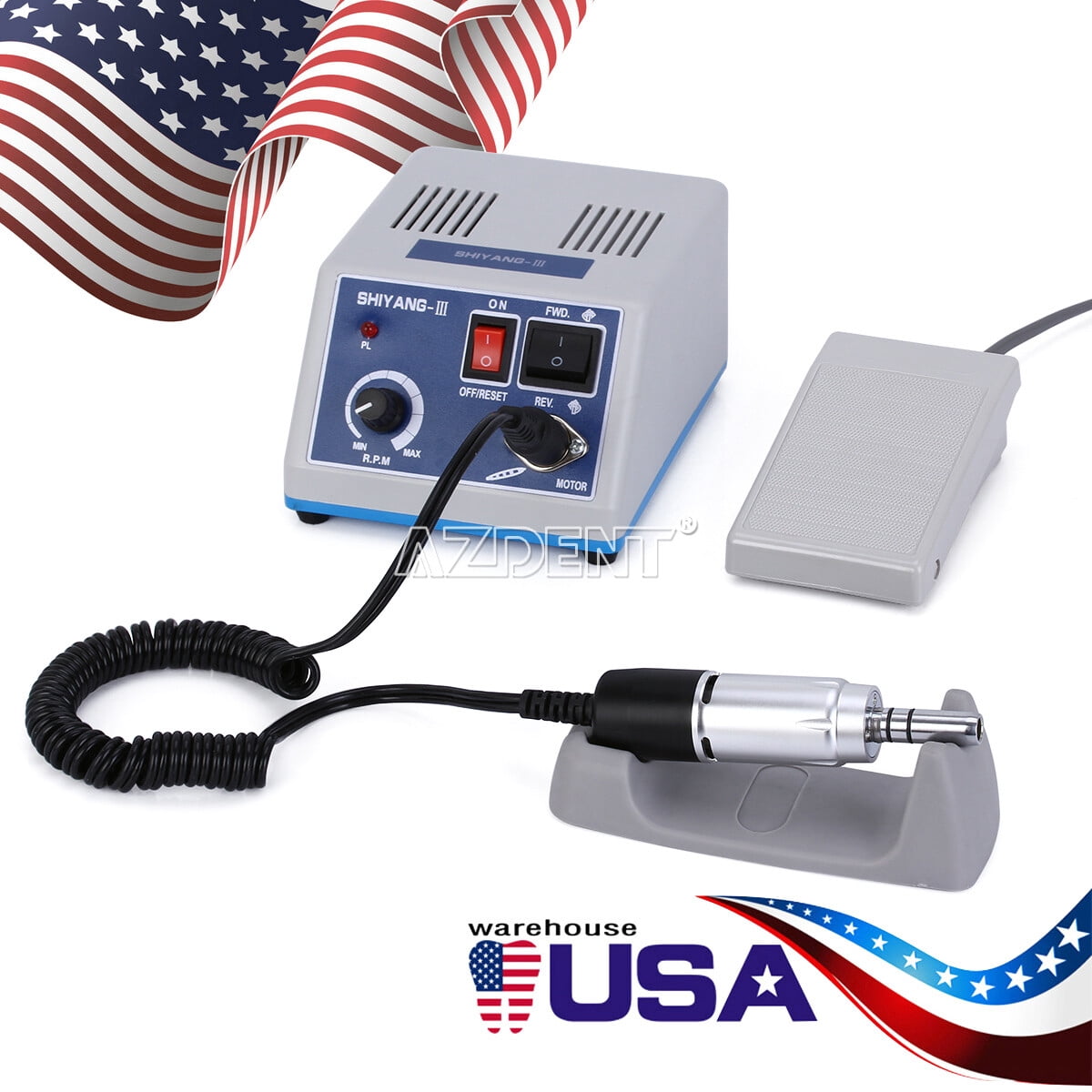 Dental Lab Marathon Micromotor Polishing Unit + 35K RPM E-Type Motor Handpiece